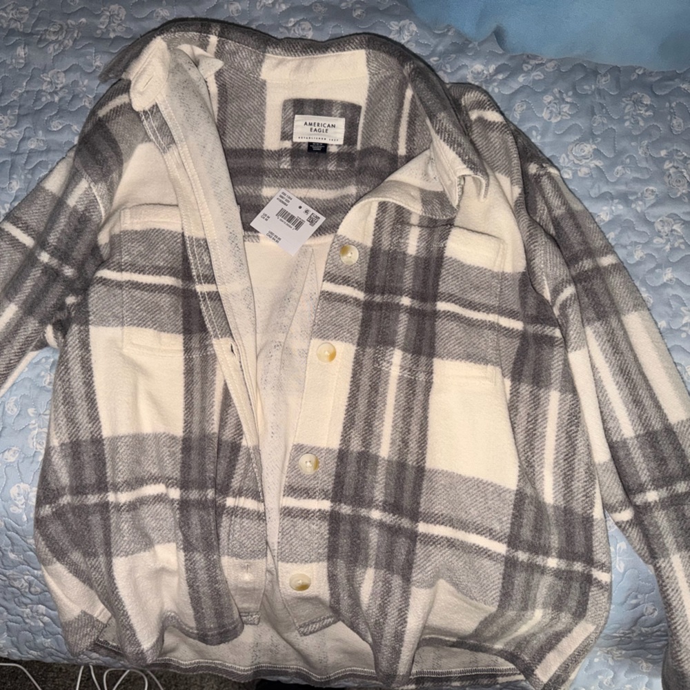 Gray and Cream Plaid flannel